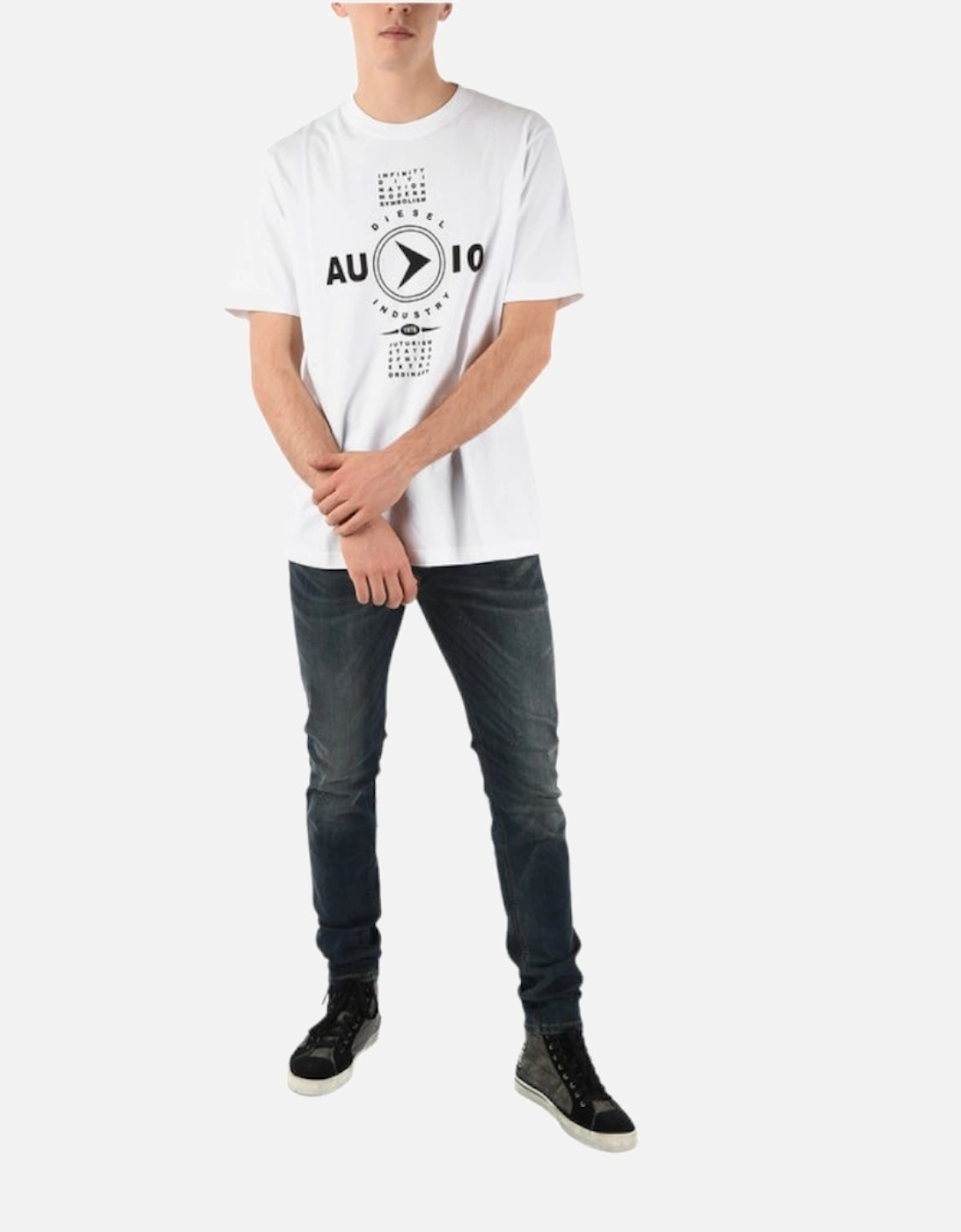 T JUST Y2 Mens T-Shirt Short Sleeve Crew Neck Tee Summer Casual White Top