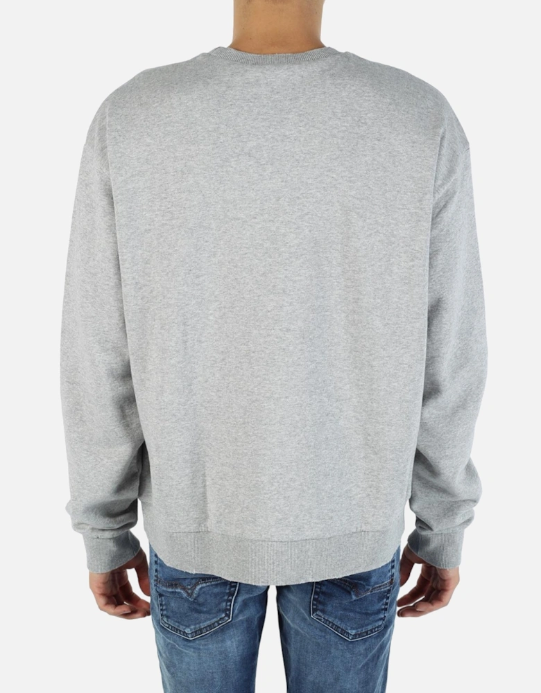 S POND GR Mens Oversized Sweatshirt Crew Neck Winter Pullover Jumper Grey