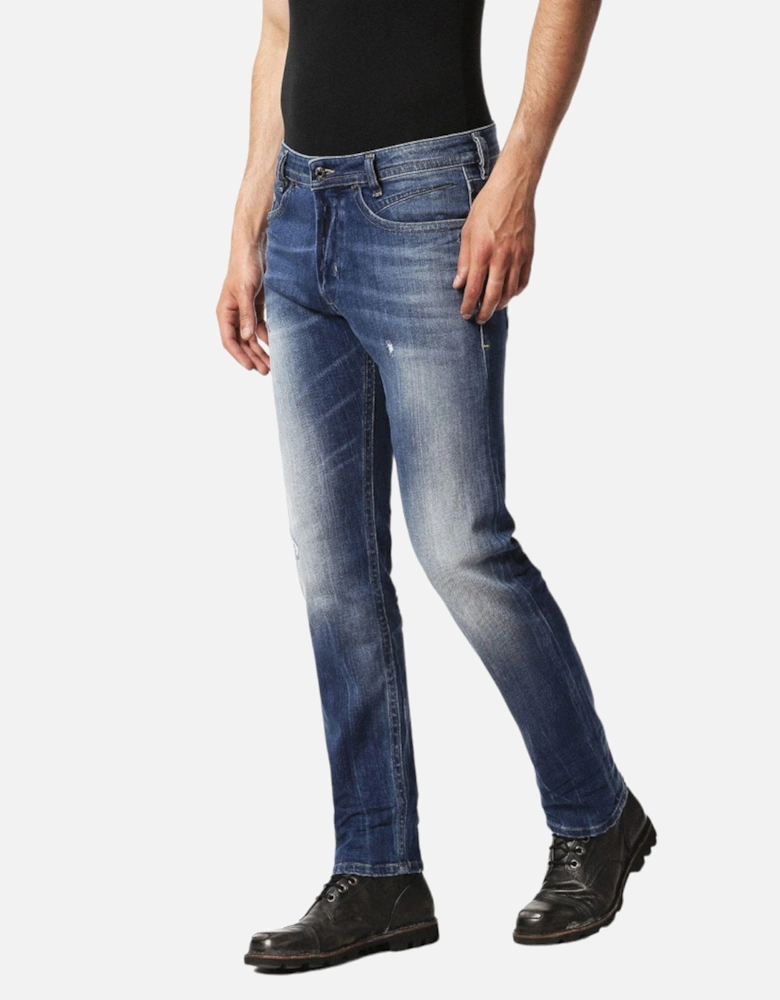 AKEE 084GG Mens Denim Jeans Distressed Regular Slim Tapered Stretch Pants