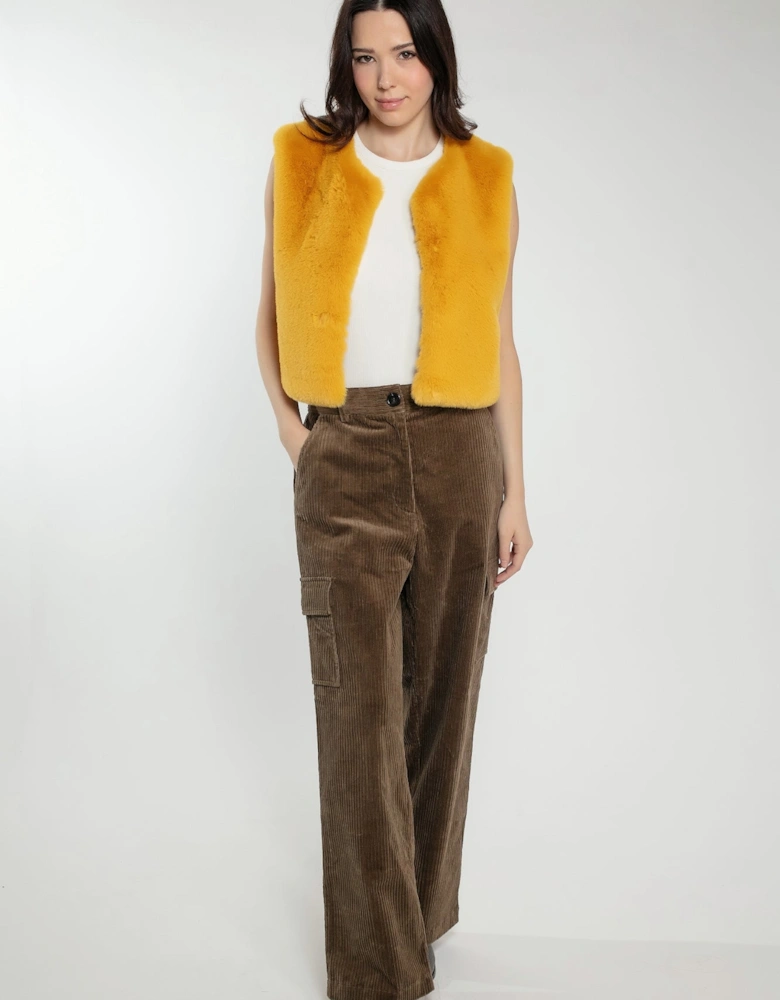 EDELWEISS GILET IN MUSTARD