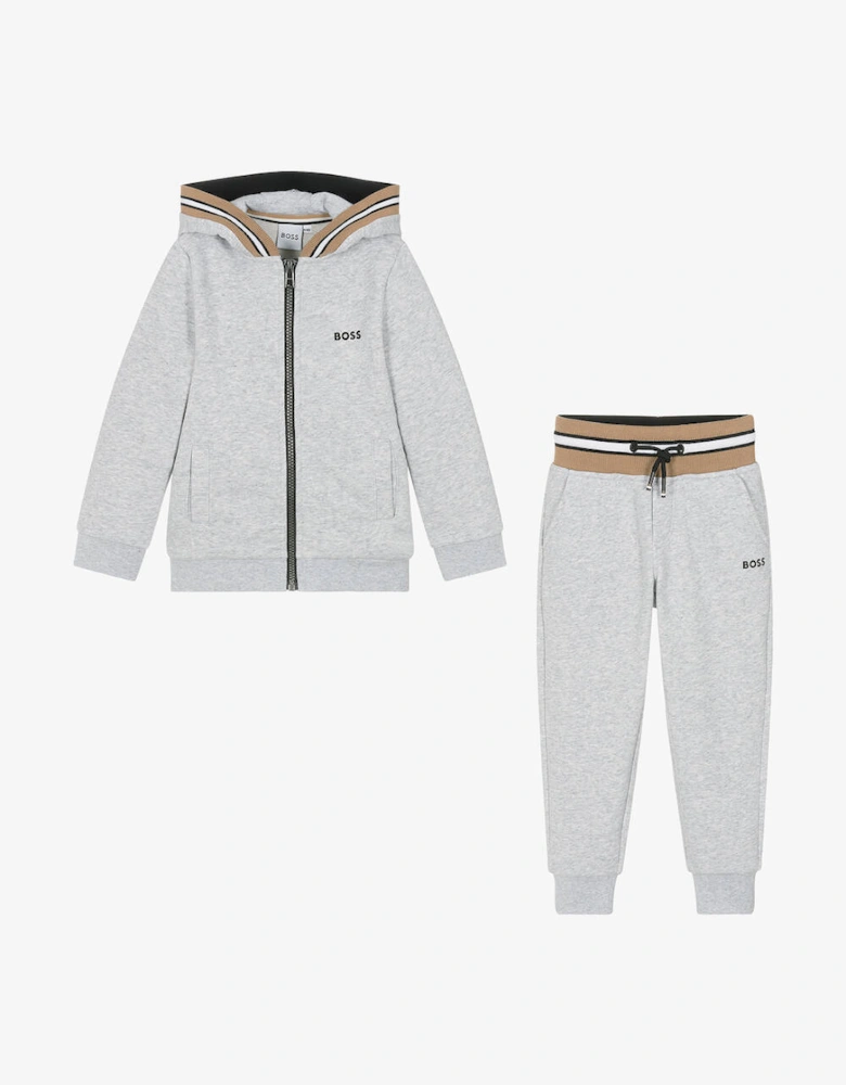 BOSS BOYS GREY TRACKSUIT J51135