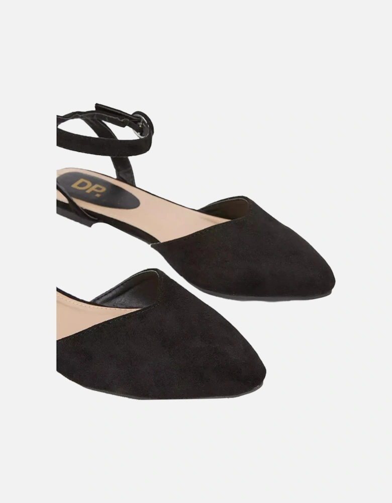 Womens/Ladies Poppy Open Back Ballerina Flats