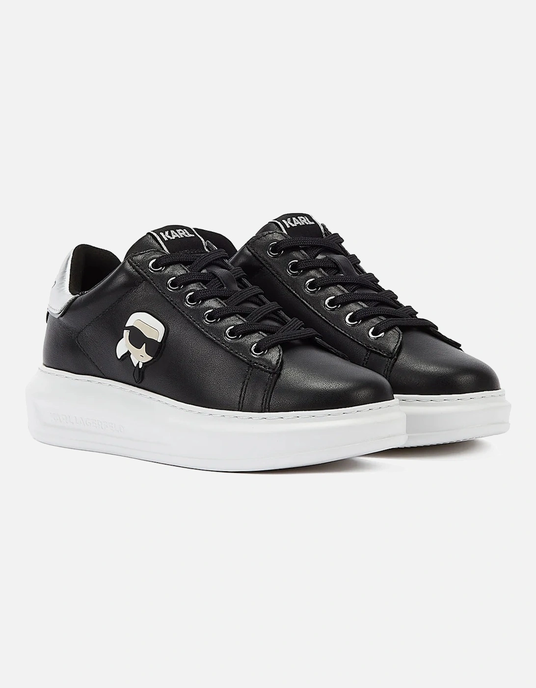 Karl Lagerfeld Women's Black Kapri Karl Nft Lo Lace Trainers - Size: 5