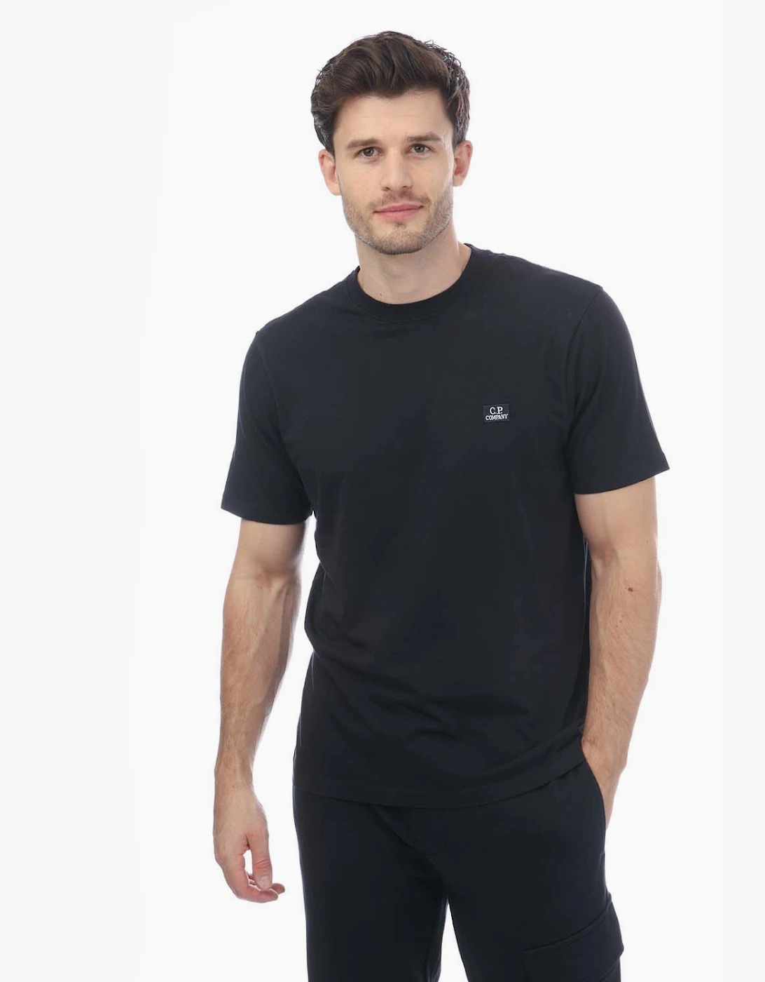 Cp Company Men's Navy 30/1 Jersey Logo T-Shirt  34 Xs