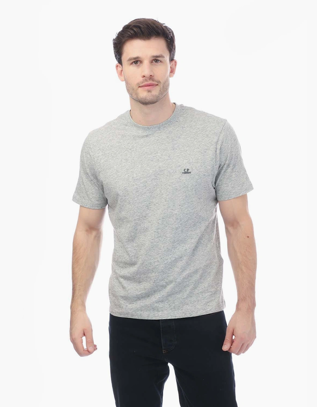 Cp Company Men's Grey 30/1 Jersey Logo T-Shirt - : 38 M