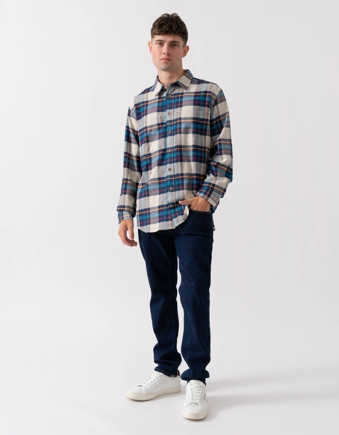 PS Mens Long Sleeve Casual Fit Check Shirt