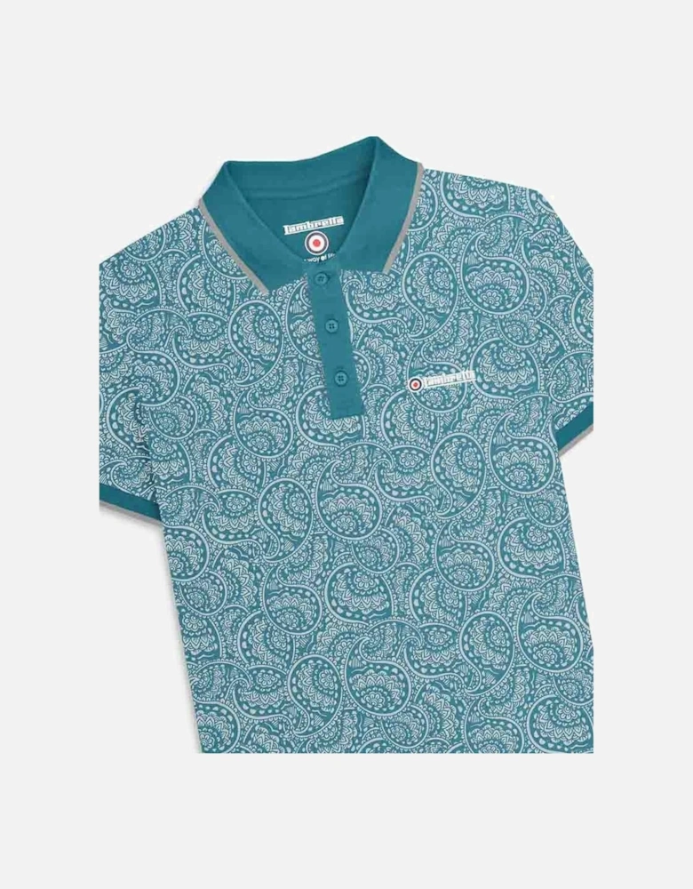 Mens Paisley Tonal Polo Shirt