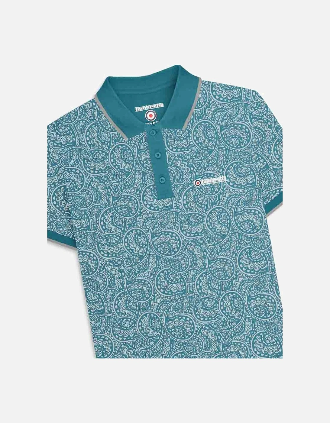 Mens Paisley Tonal Polo Shirt, 2 of 1