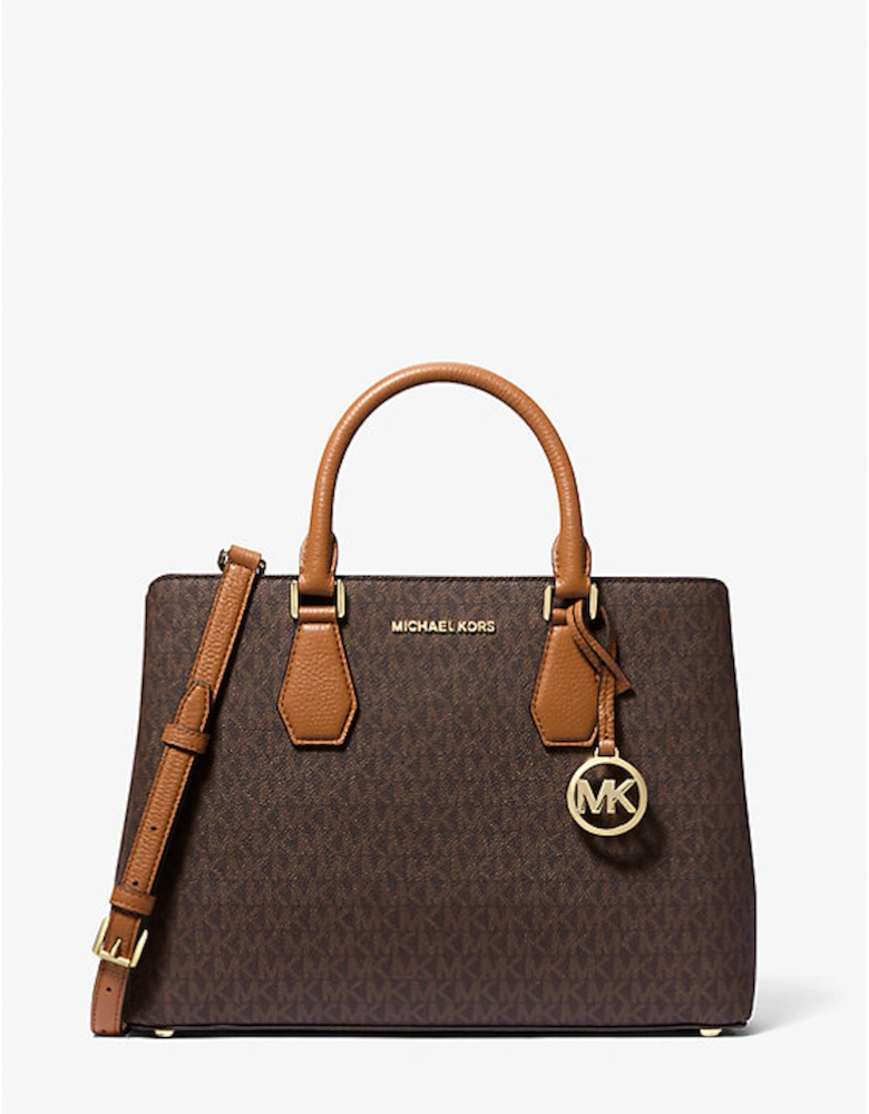 Camille Large Logo and Leather Satchel