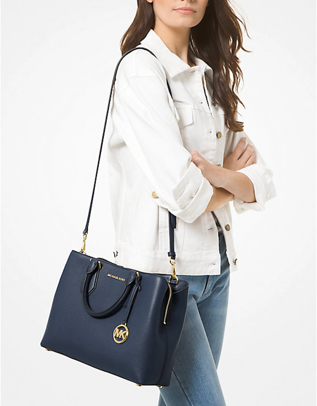 Camille Large Pebbled Leather Satchel