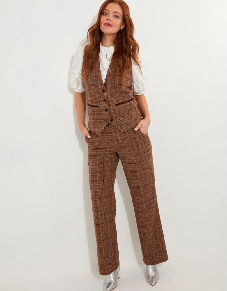 Heritage Check Trousers - Brown