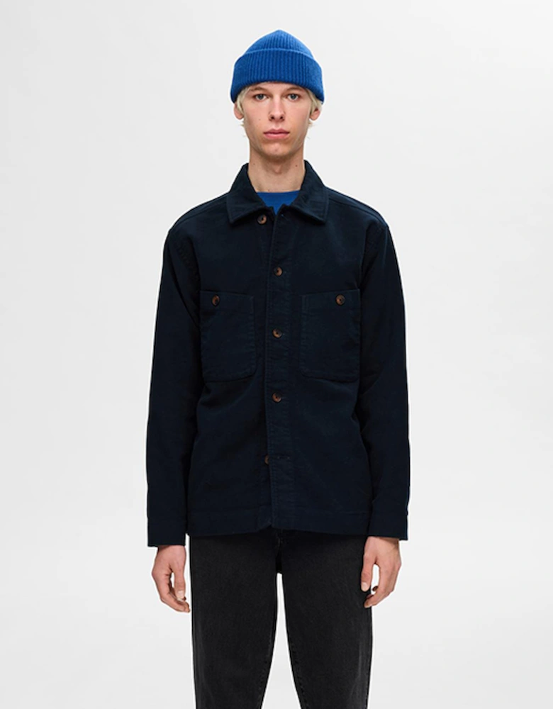 Homme Bent Moleskin Long Sleeve Shirt Sky Captain