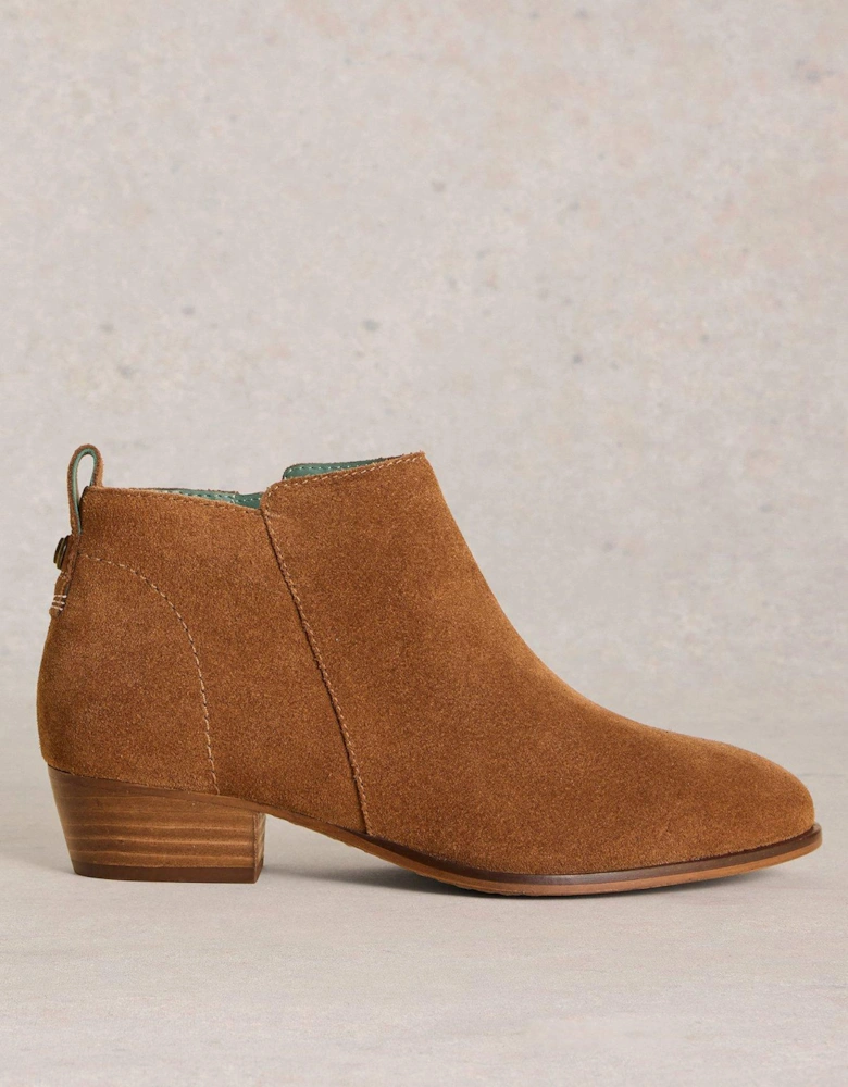 Willow Suede Ankle Boot - Brown