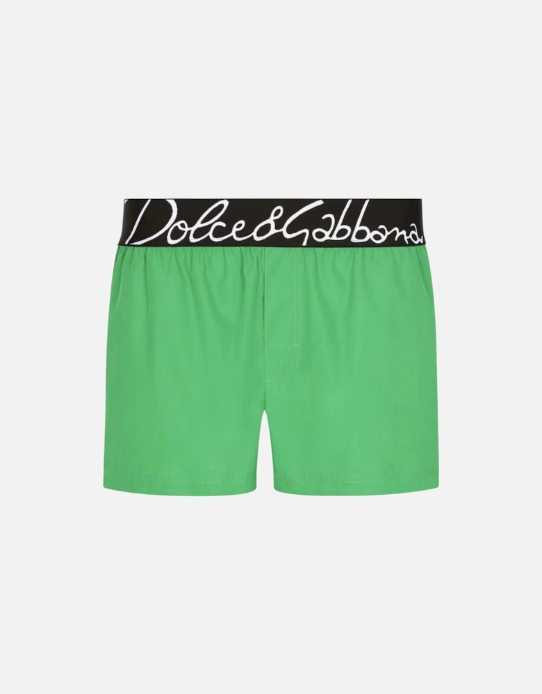 Branded Waistband Swim Shorts Green