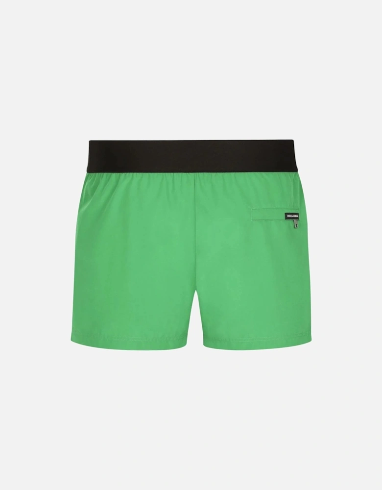 Branded Waistband Swim Shorts Green