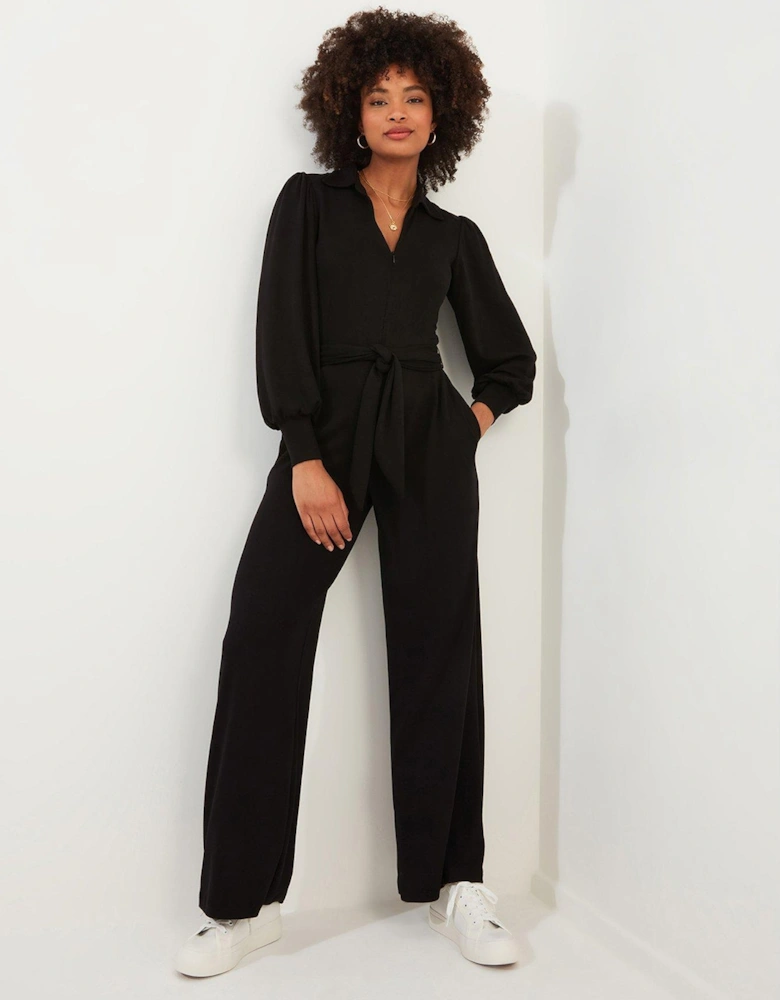 Zipped Jumpsuit - Black