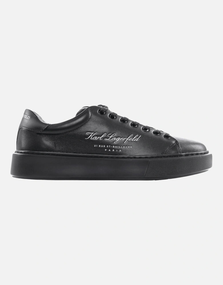 Signature Logo Black Lace Up Sneaker