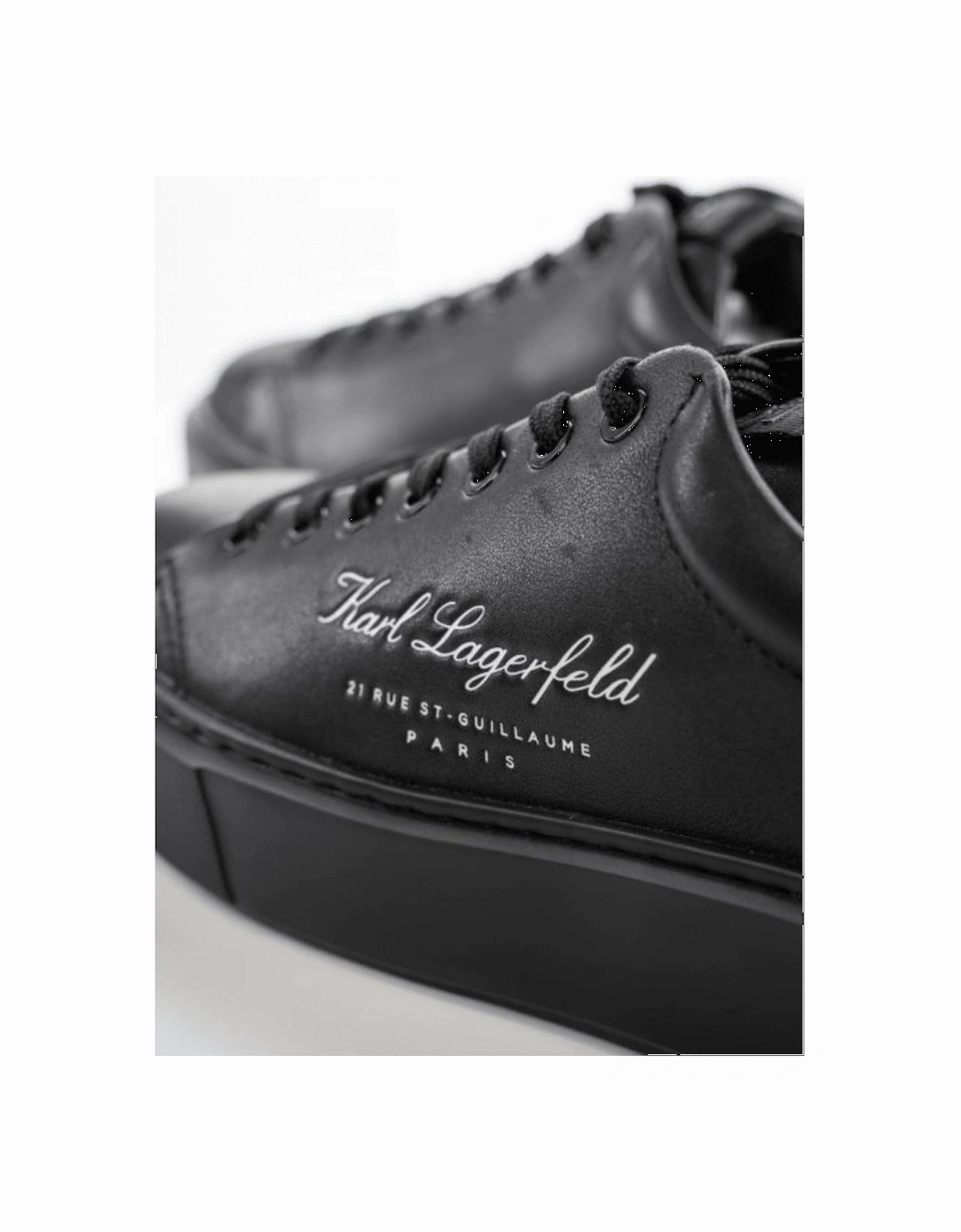 Signature Logo Black Lace Up Sneaker