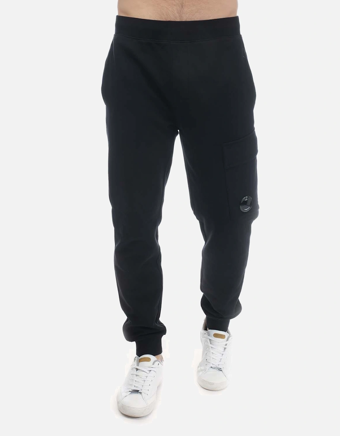 CP Company Men's Diagonal Raised Fleece Cargo Sweatpants - Black - Size: 37/36/32