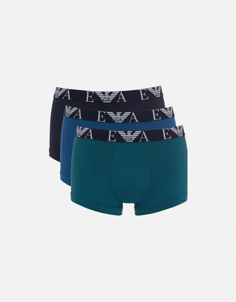 Three Pack Logo Trunks Green/Blue/Black