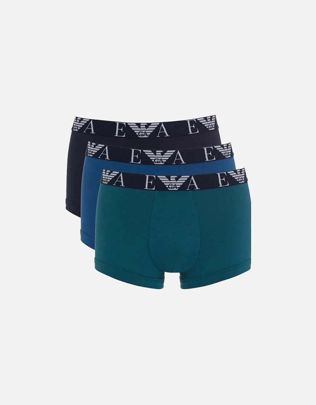 Three Pack Logo Trunks Green/Blue/Black, 5 of 4