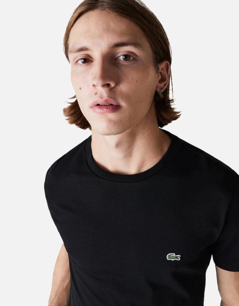 Cotton Pima Crew Neck T-Shirt Black