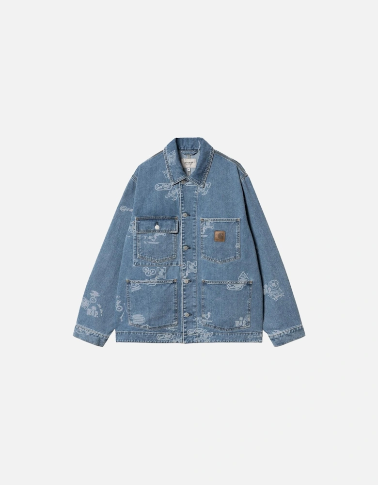 Stamp Jacket Stamp Print/Blue Bleached