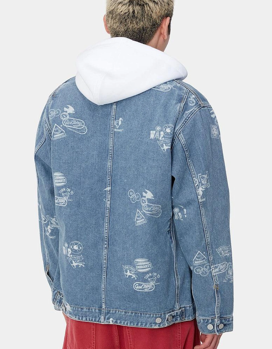 Stamp Jacket Stamp Print/Blue Bleached