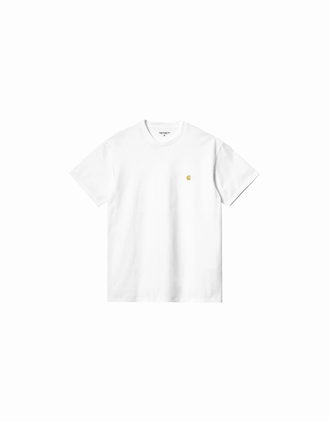 Men's Carhartt WIP S/S Chase T-Shirt White/Gold - Size: 38