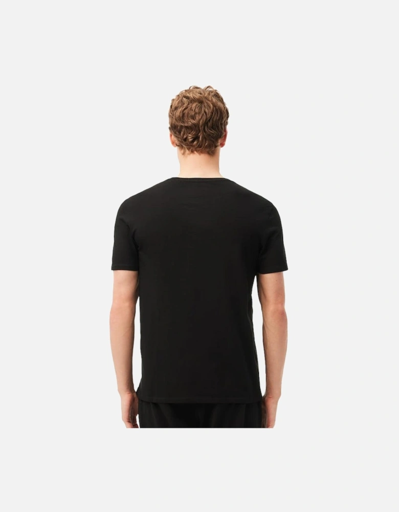 Lounge 3 Pack Plain Stretch Cotton T-Shirts Black