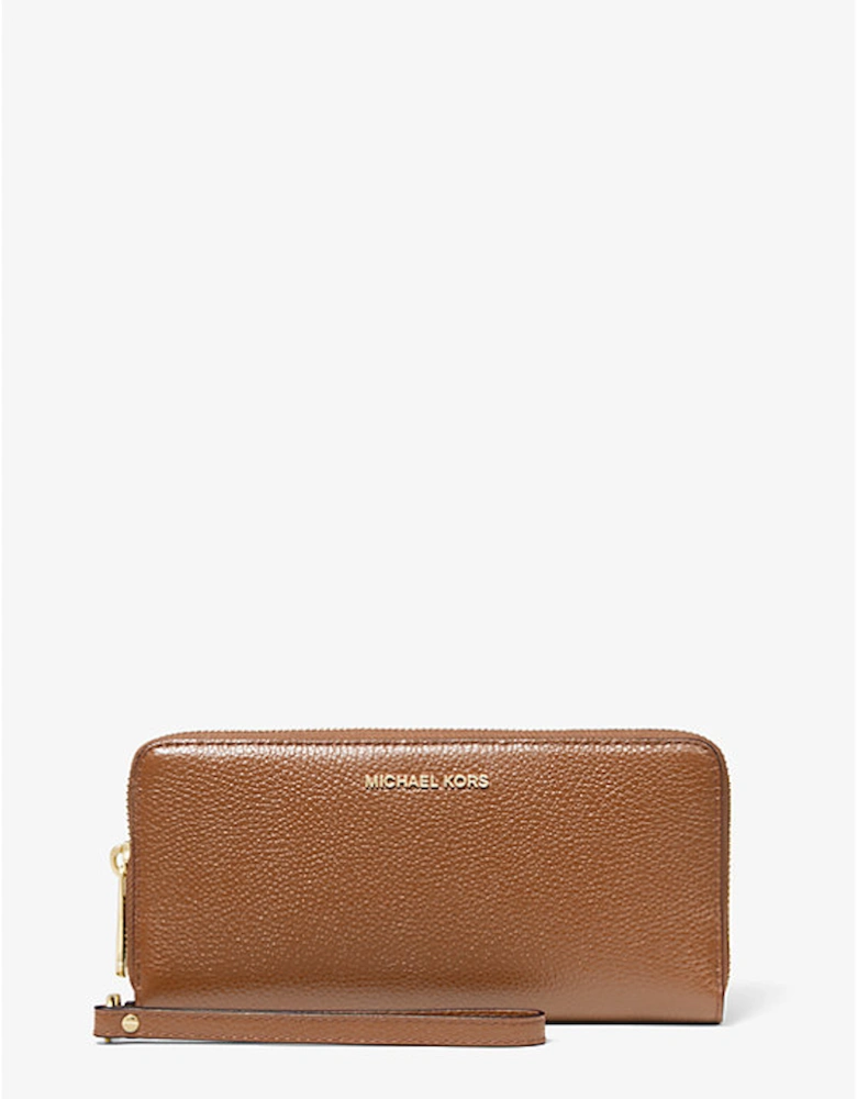 Pebbled Leather Continental Wristlet