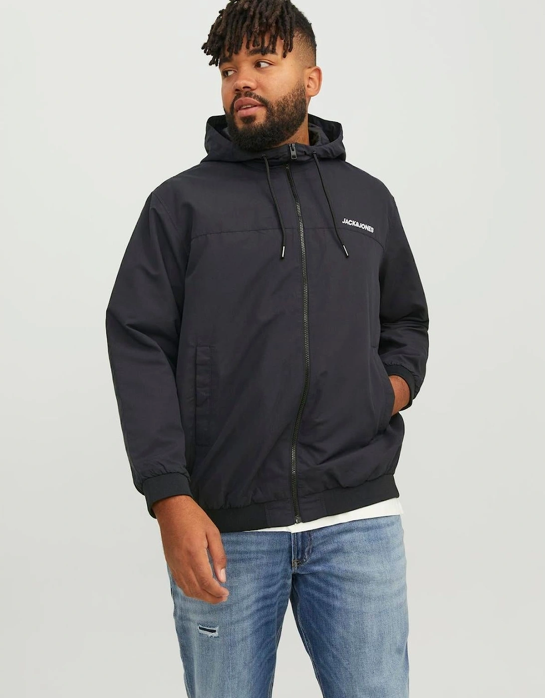 Mens Rush Big & Tall Full Zip Hoodie, 2 of 1