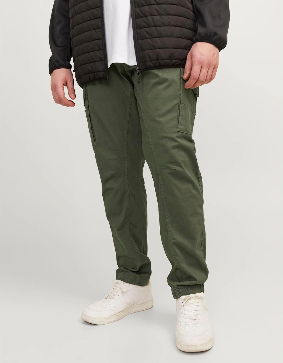Jack & Jones Men's Olive Night Jjipaul Jjflake Cargo Trousers Cargo | Slim Fit, Plain, Casual, At Max. Wash At 40°C On A Gentle Cycle - Image 4