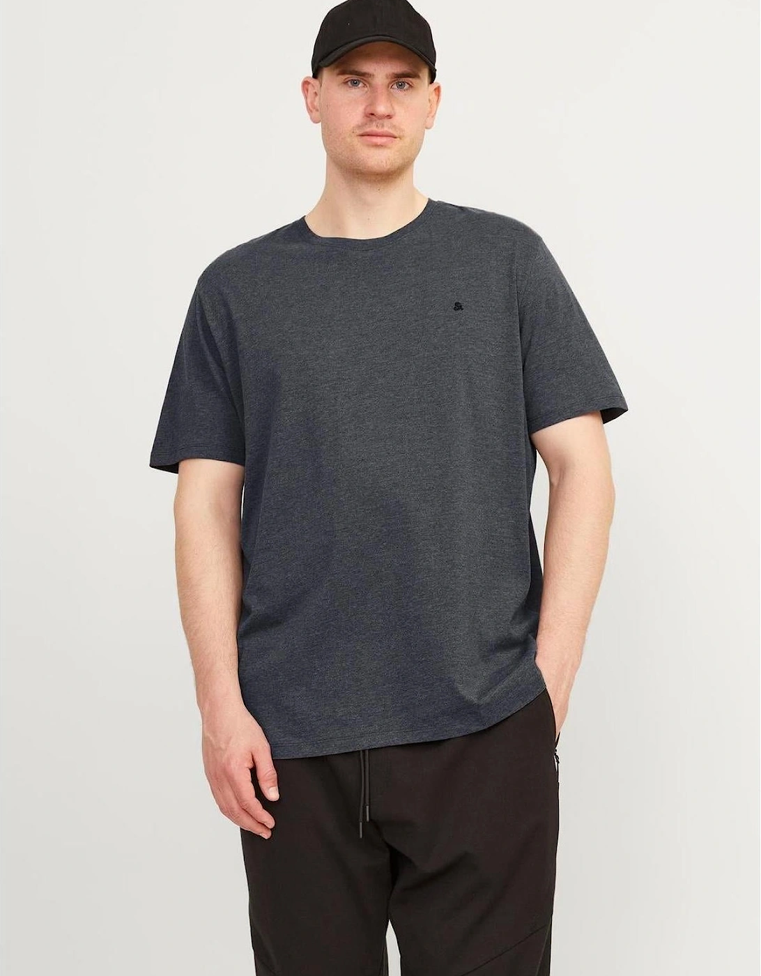 Mens Jack & Jones Mens Paulos Plus Size Short Sleeve T-Shirt - Grey - Size: Regular/50