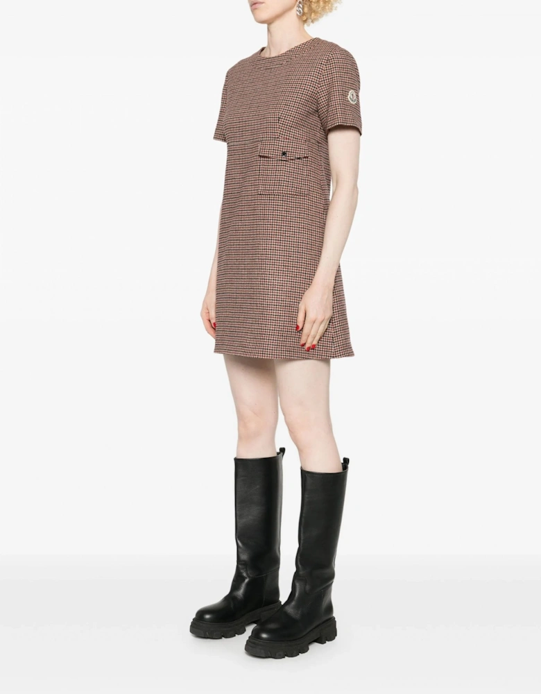 Womens Short Mini Dress Brown