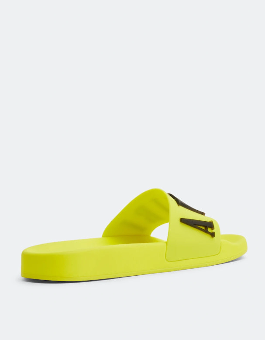 Core Logo Embossed Sliders in Yellow/Black