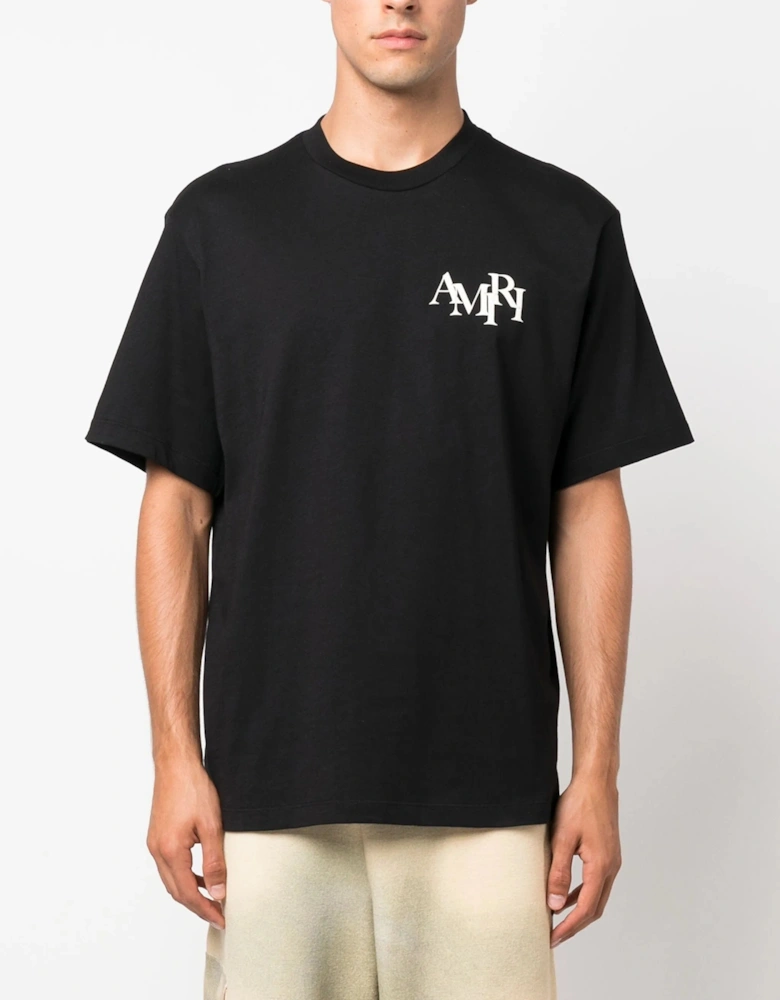 Staggered Logo T-Shirt in Black