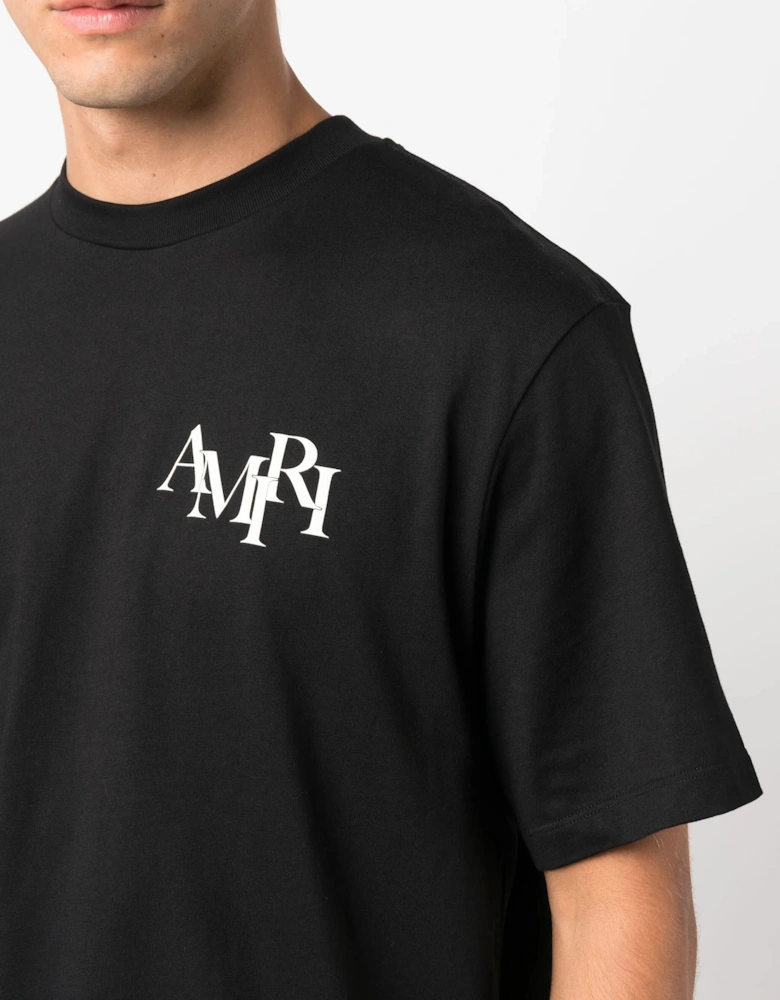 Staggered Logo T-Shirt in Black