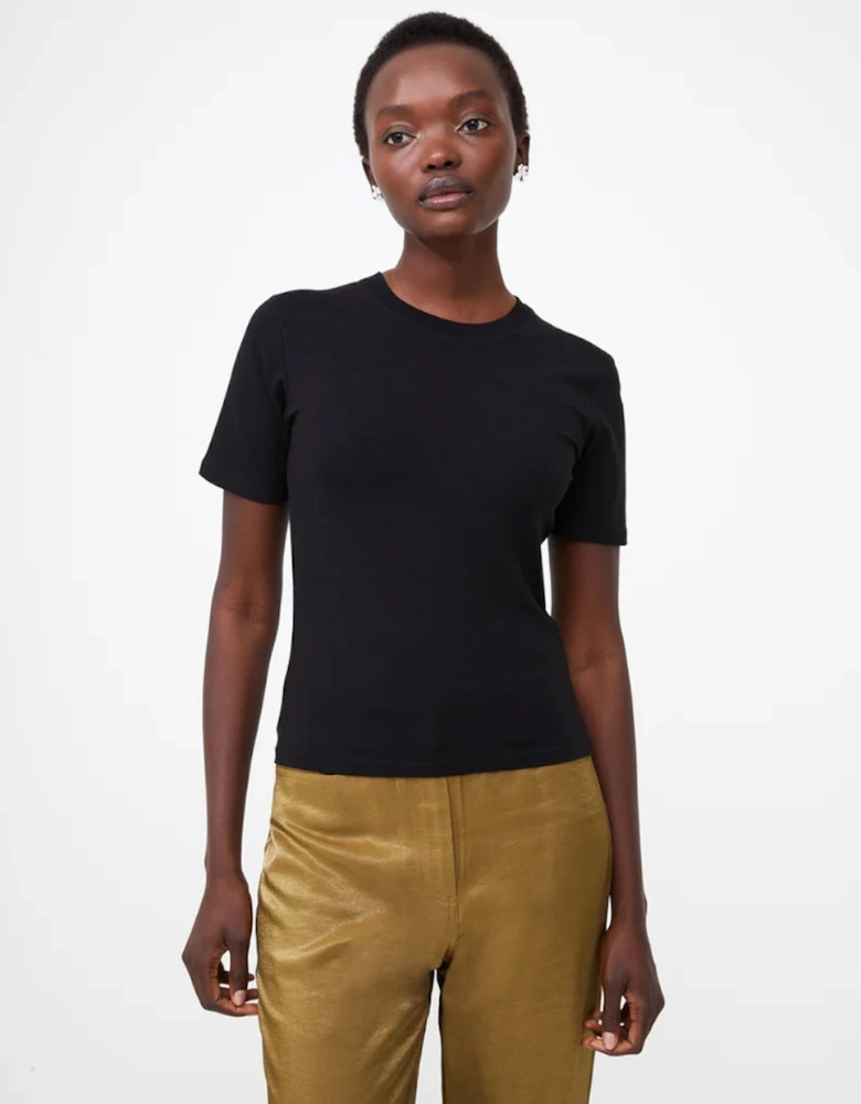 Rallie Cotton Short Sleeve Crew Black