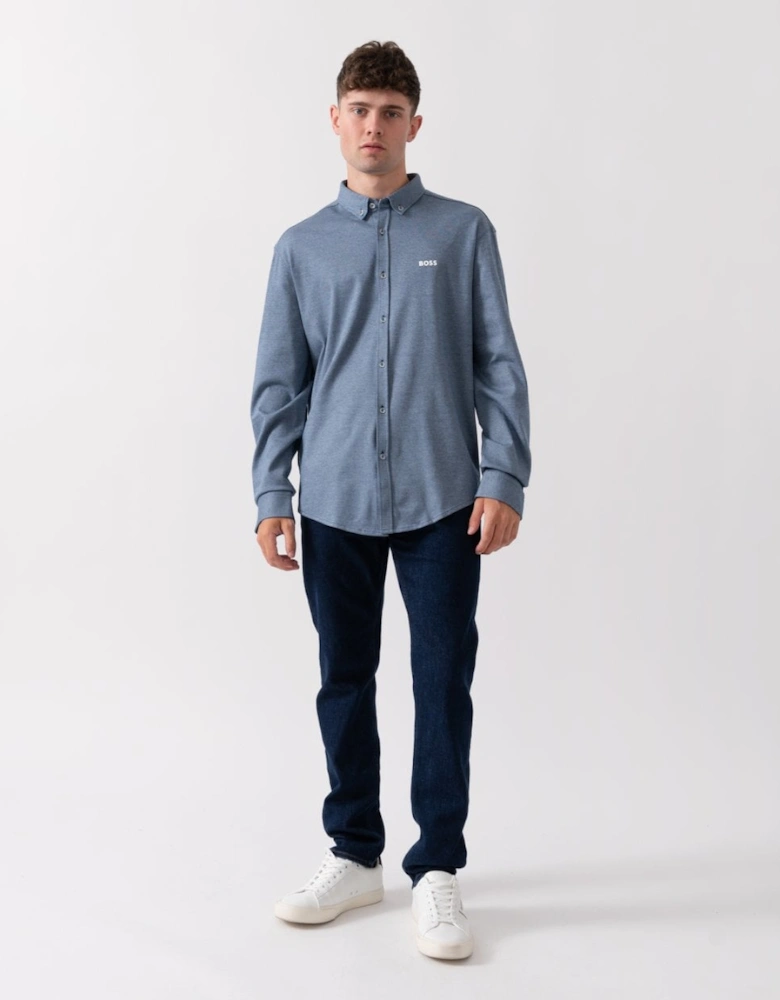 BOSS Green B Motion Mens Long Sleeve Shirt in Anti-Wrinkle Cotton