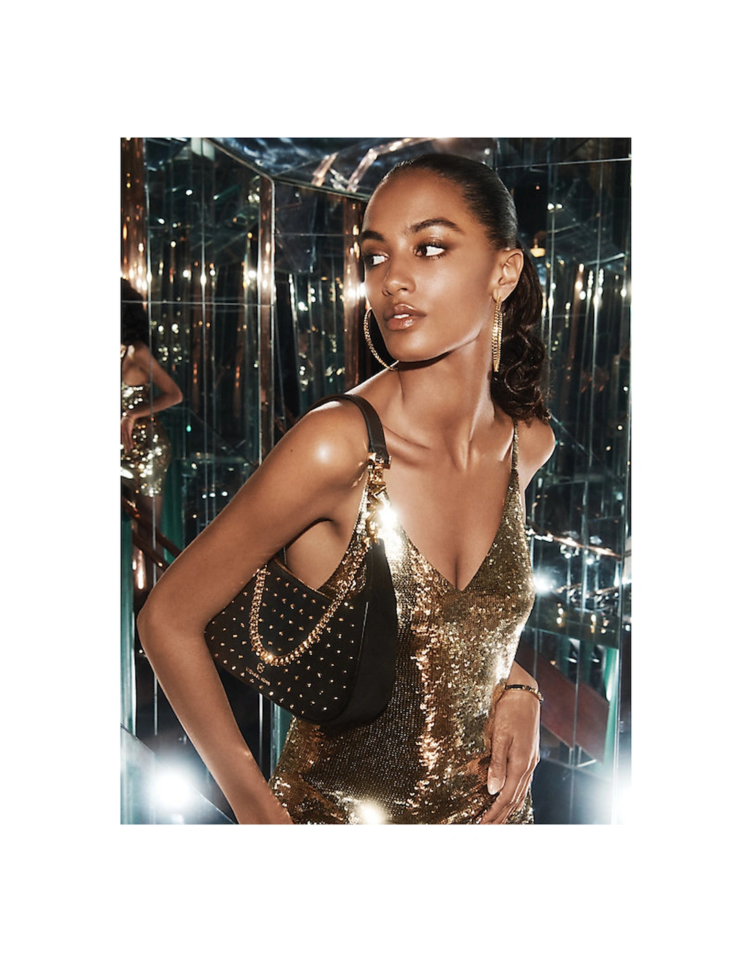 Sequined Mesh Tank Dress