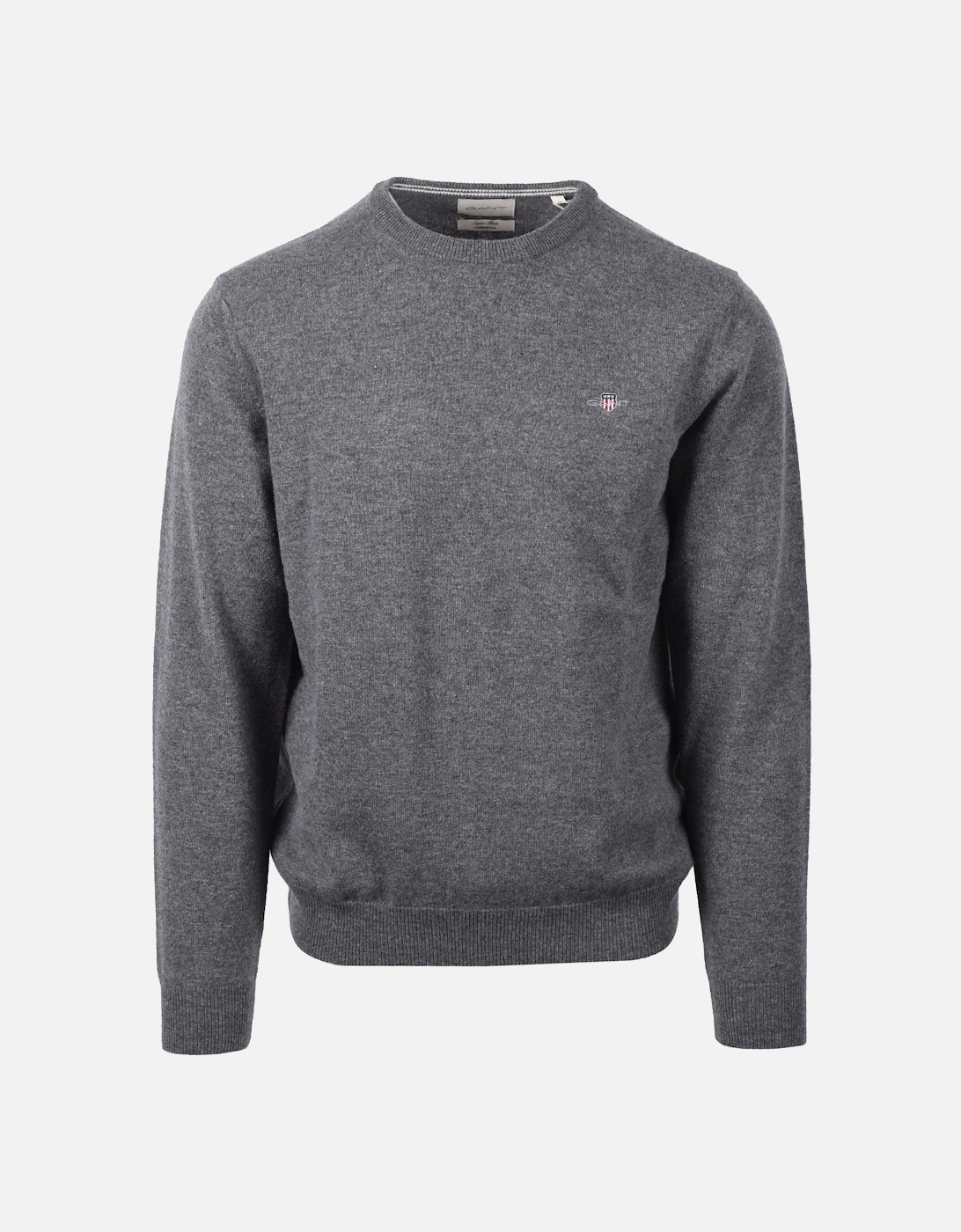 Superfine Lambswool Crew Neck Knitwear Charcoal Melange, 4 of 3