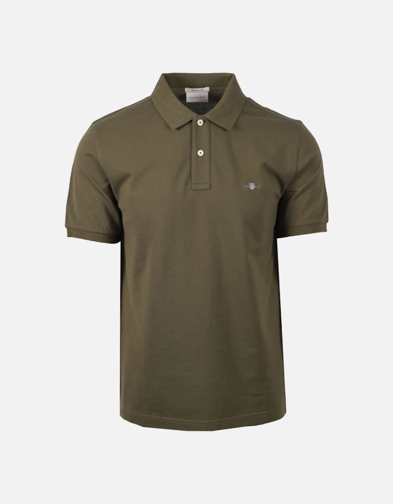 Reg Shield Ss Pique Polo Shirt Juniper Green