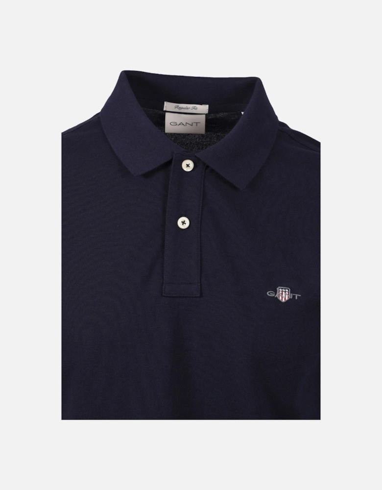 Reg Shield Ss Pique Polo Shirt Evening Blue