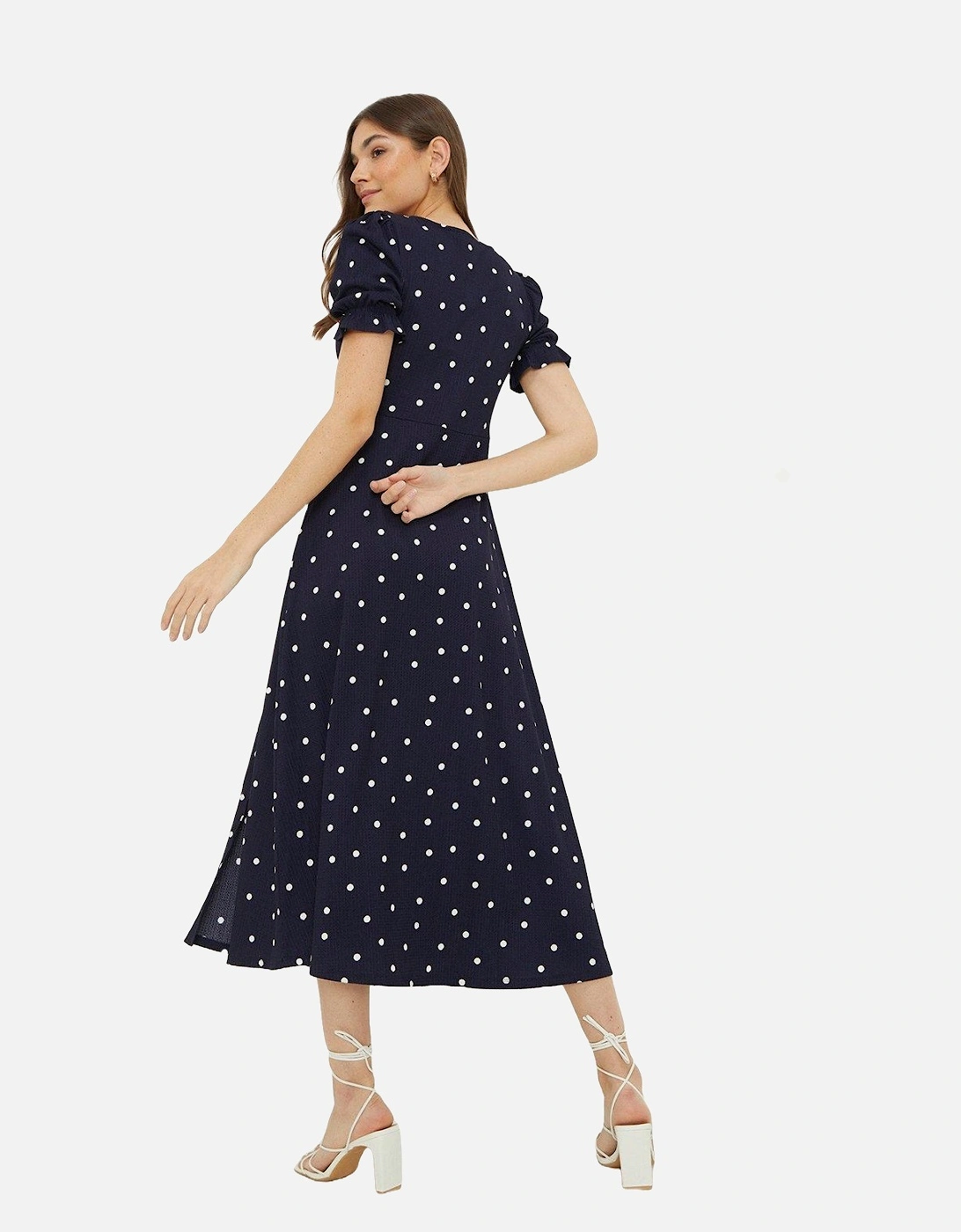 Womens/Ladies Spotted Sweetheart Midi Dress