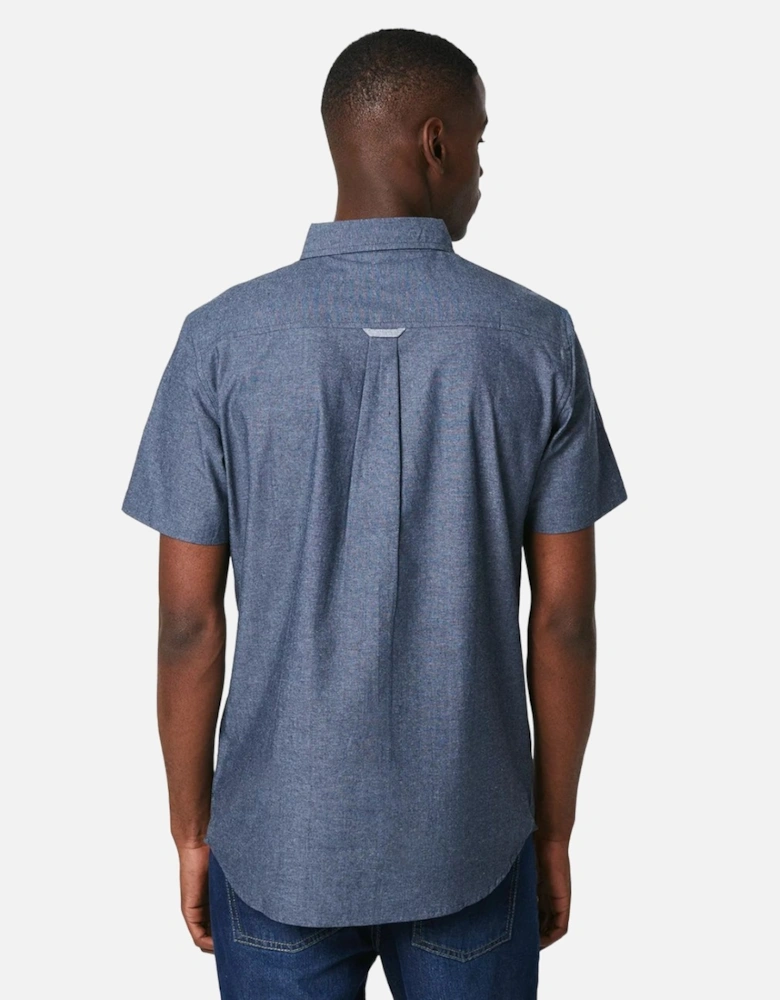 Mens Chambray Look Short-Sleeved Shirt