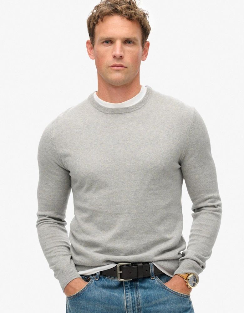 Essential Cashmere Blend Knitted Jumper - Grey