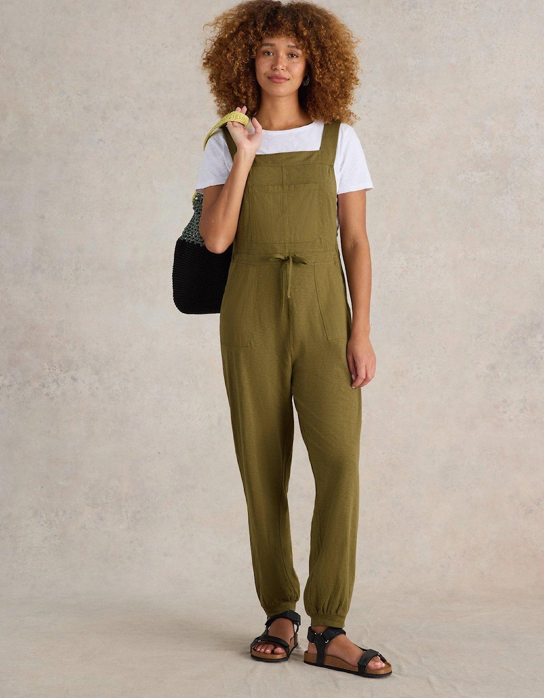 Daphne Jersey Dungarees - Green, 2 of 1