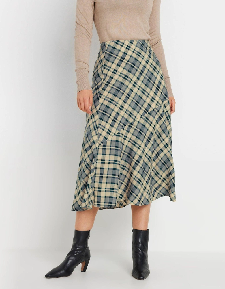 Tall Check Tiered Maxi Skirt - Multi