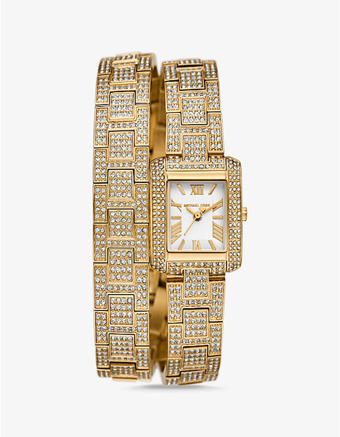 Petite Emery Pavé Gold-Tone Double Wrap Watch, 2 of 1